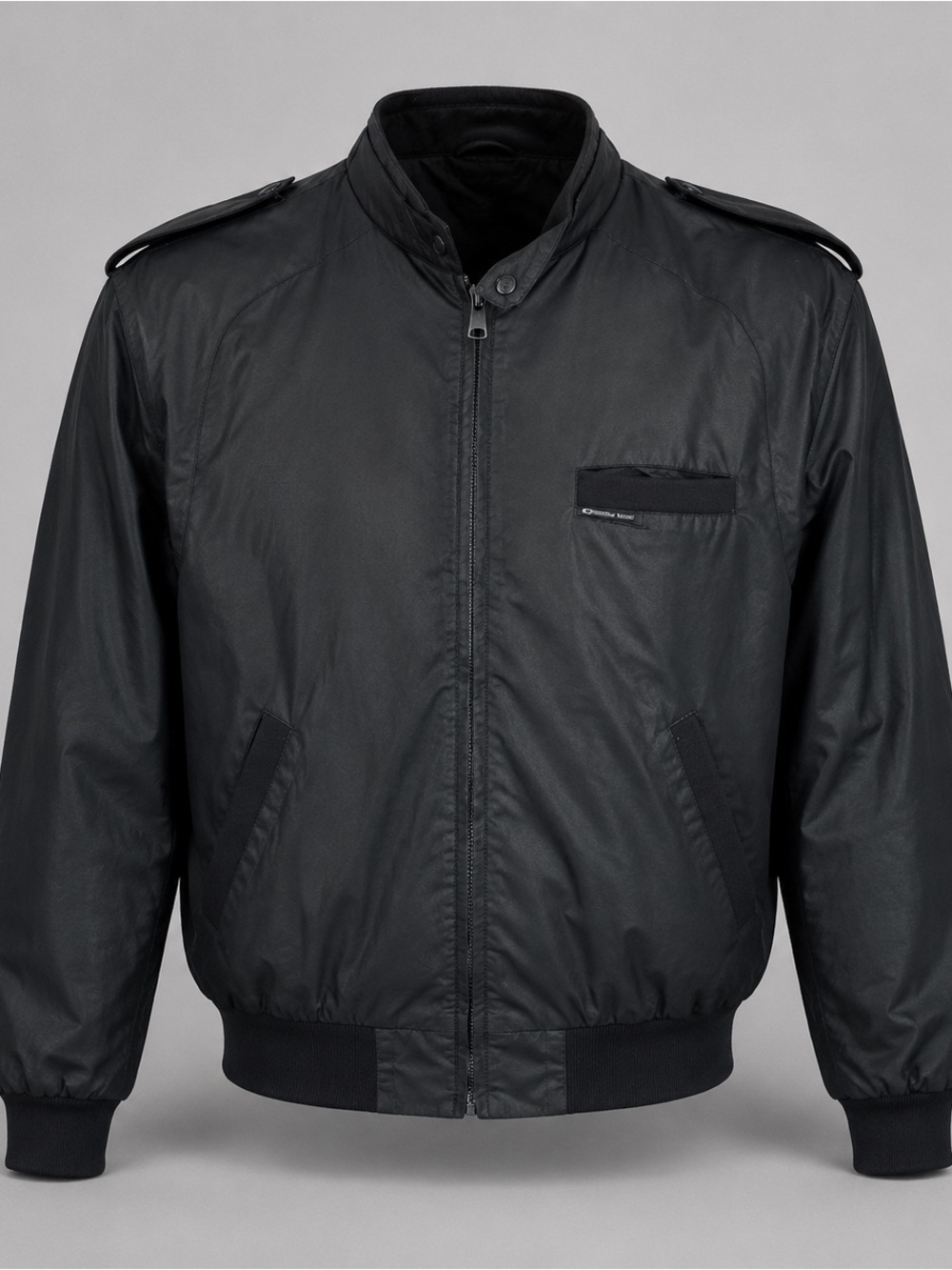 VINTAGE MEMBERS ONLY BLACK NYLON BOMBER JACKET MEN’S SIZE 38